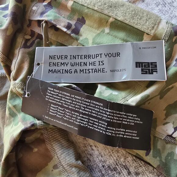 Massif Advanced Combat Shirt Mens XL OCP Multicam FR Quarter Zip Army Made USA - Picture 5 of 9
